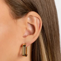 Clearance Midi Chunky Paperclip Earrings in Gold 18k Fine Gold Plated | Earrings