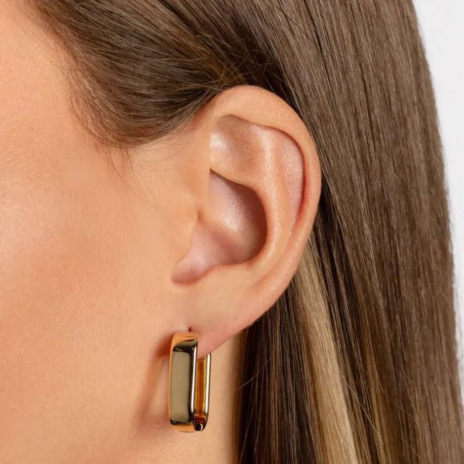 Clearance Midi Chunky Paperclip Earrings in Gold 18k Fine Gold Plated | Earrings