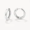 New Midi Curve Hoop Earrings in Silver Best Friend Gifts | Under $150