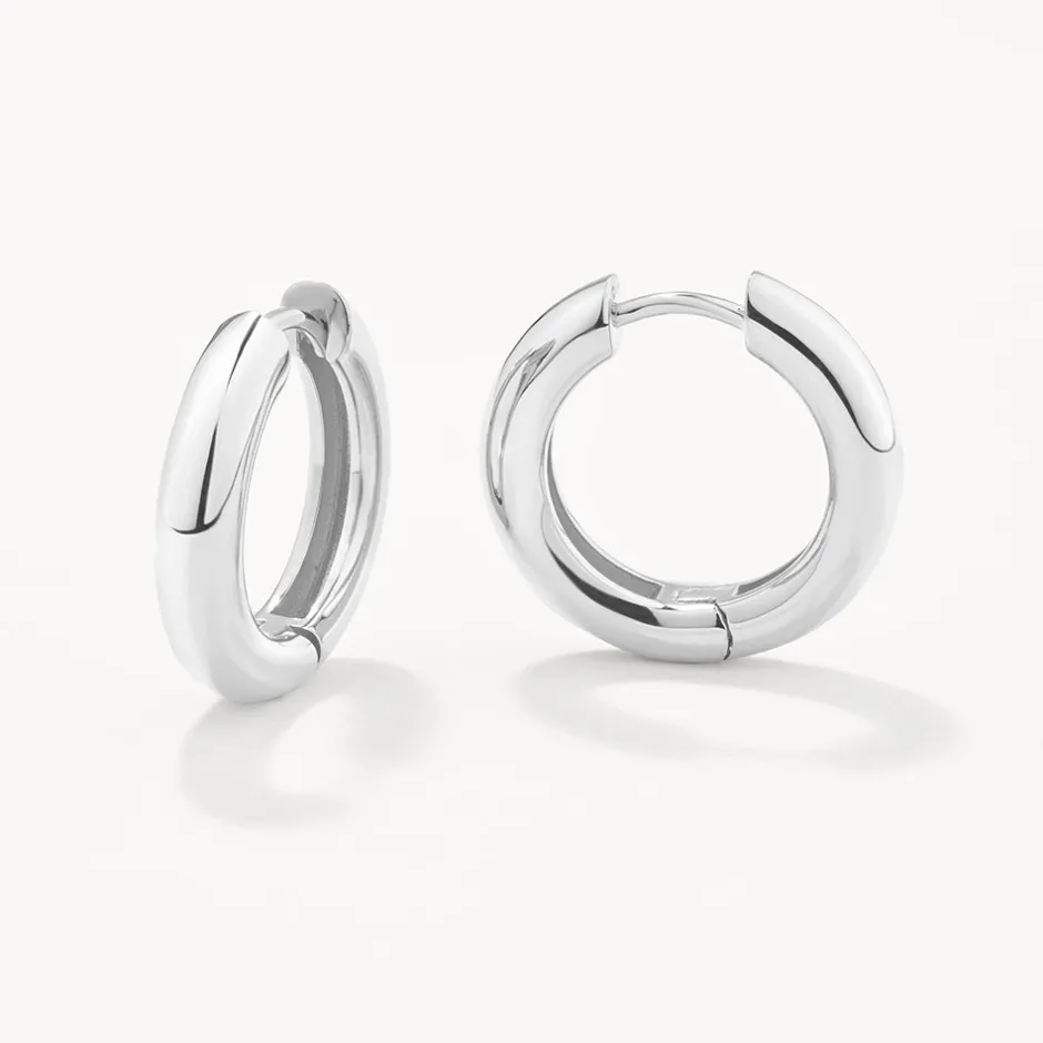 New Midi Curve Hoop Earrings in Silver Best Friend Gifts | Under $150