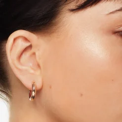 Outlet Midi Curve Hoop Earrings in Rose Gold 18k Fine Rose Gold Plated | Earrings