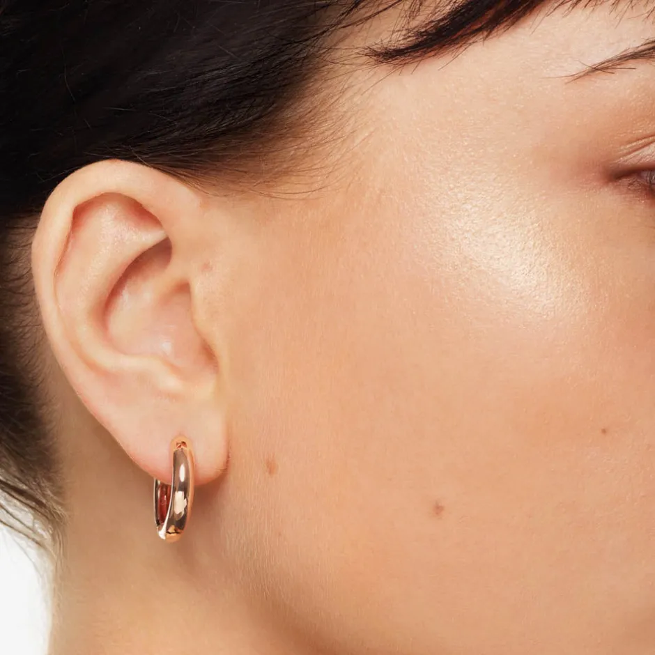 Outlet Midi Curve Hoop Earrings in Rose Gold 18k Fine Rose Gold Plated | Earrings