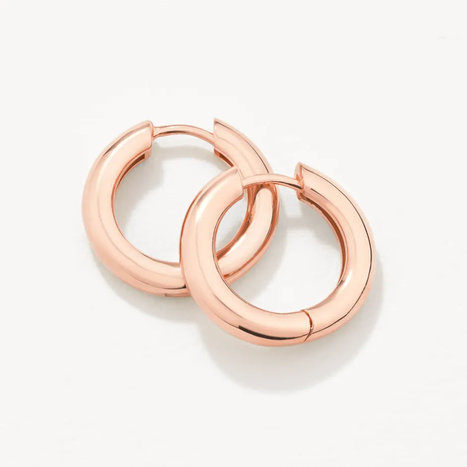Outlet Midi Curve Hoop Earrings in Rose Gold 18k Fine Rose Gold Plated | Earrings