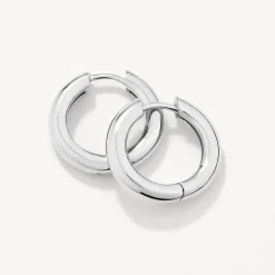 New Midi Curve Hoop Earrings in Silver Best Friend Gifts | Under $150