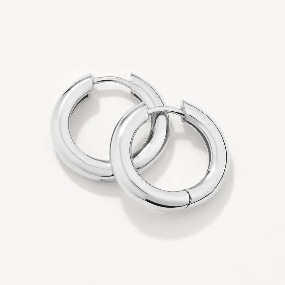 New Midi Curve Hoop Earrings in Silver Best Friend Gifts | Under $150