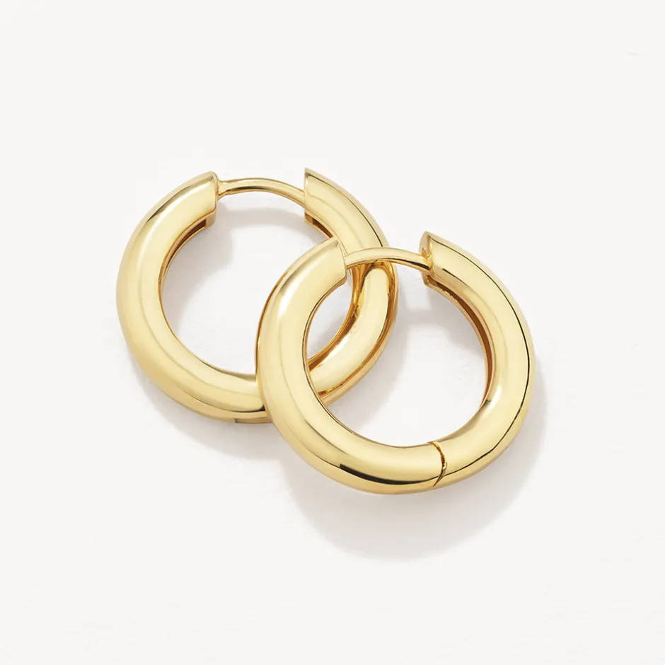 Online Midi Curve Hoop Earrings in Gold Best Friend Gifts | Under $150