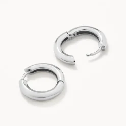 New Midi Curve Hoop Earrings in Silver Best Friend Gifts | Under $150