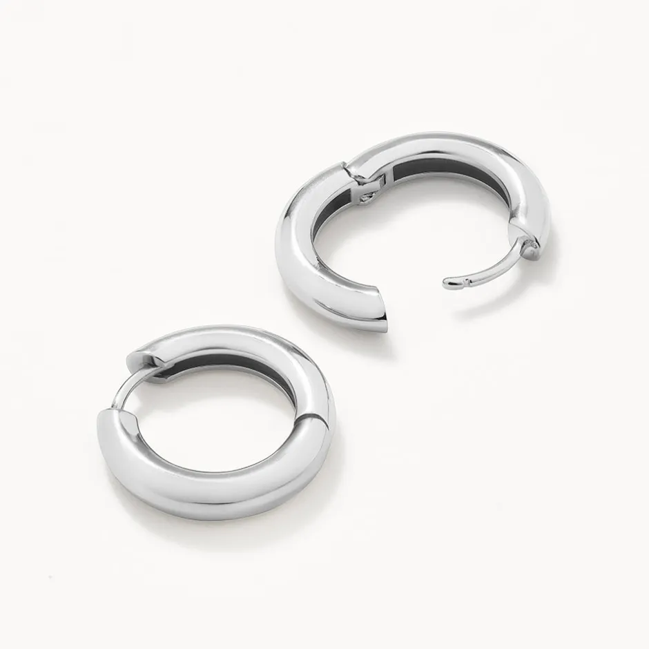 New Midi Curve Hoop Earrings in Silver Best Friend Gifts | Under $150