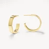 Online Midi Flat Hoop Earrings in  Gold 18k Fine Gold Plated | Earrings