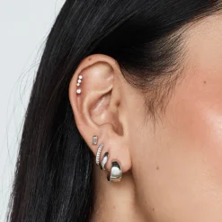 Online Midi Huggie Earrings in Silver Gifts For Him | Best Friend Gifts