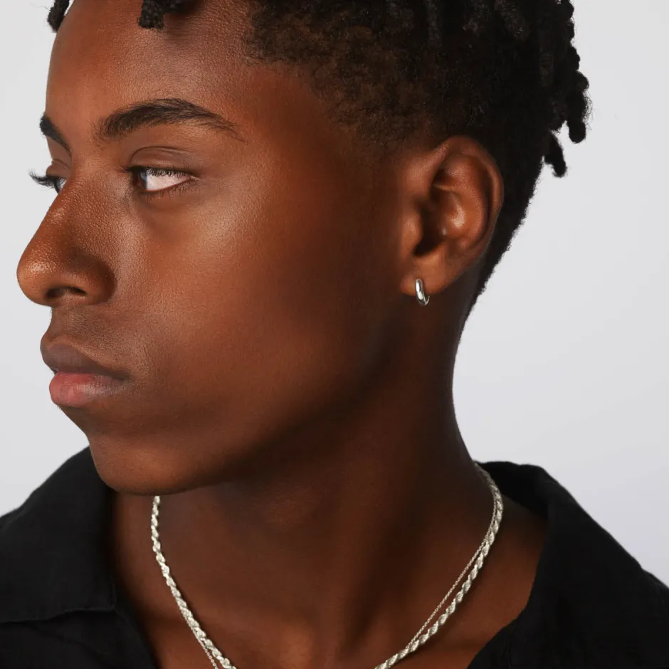 Online Midi Huggie Earrings in Silver Gifts For Him | Best Friend Gifts