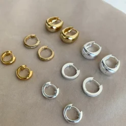 Online Midi Huggie Earrings in Silver Gifts For Him | Best Friend Gifts