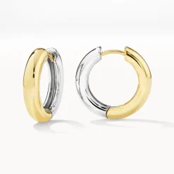 Outlet Midi Mixed Metal Reversible Hoop Earring in Gold 18k Fine Gold Plated | Earrings