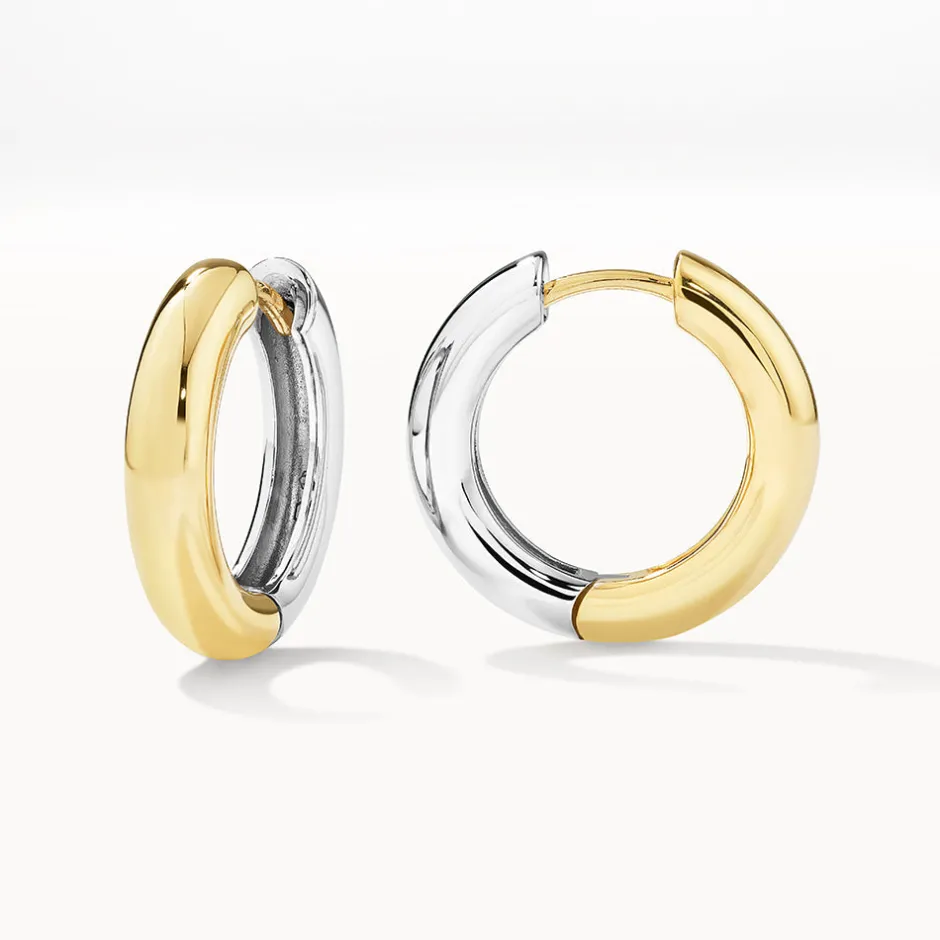 Outlet Midi Mixed Metal Reversible Hoop Earring in Gold 18k Fine Gold Plated | Earrings
