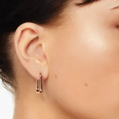 New Midi Paperclip Earrings in Rose Gold 18k Fine Rose Gold Plated | Earrings