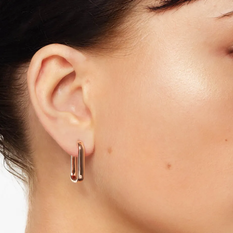 New Midi Paperclip Earrings in Rose Gold 18k Fine Rose Gold Plated | Earrings