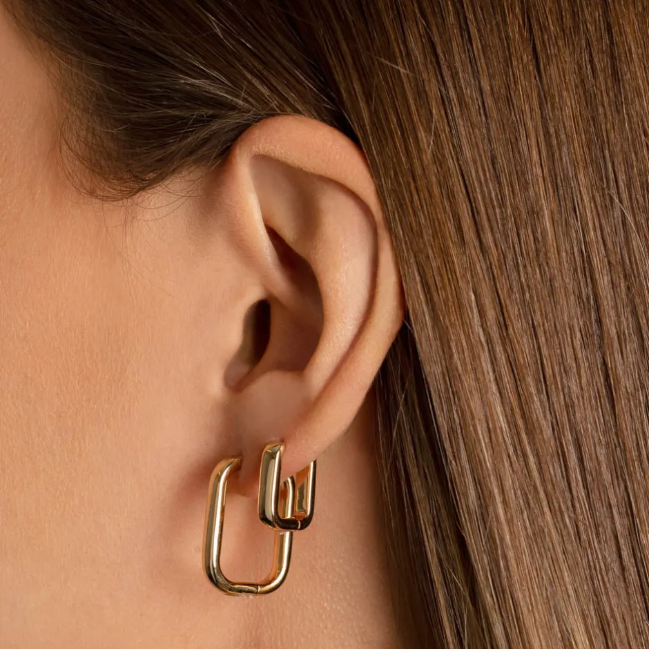 Clearance Midi Paperclip Earrings in Gold Under $150 | 18k Fine Gold Plated