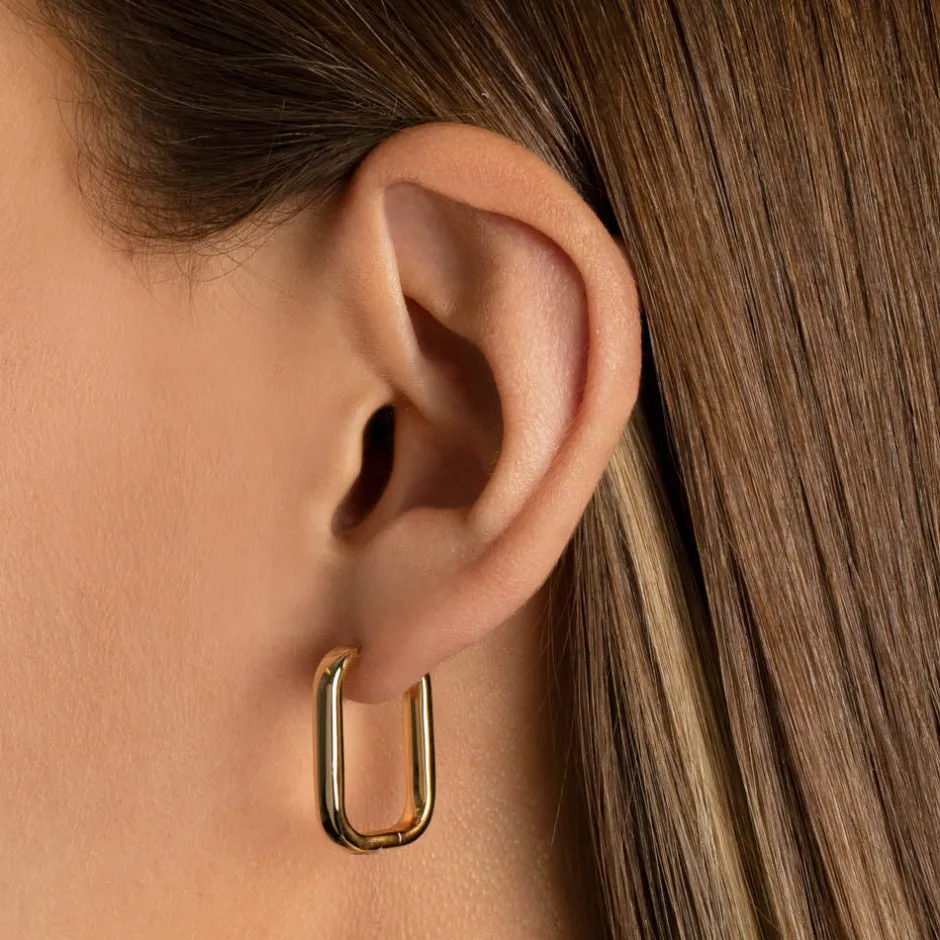 Clearance Midi Paperclip Earrings in Gold Under $150 | 18k Fine Gold Plated