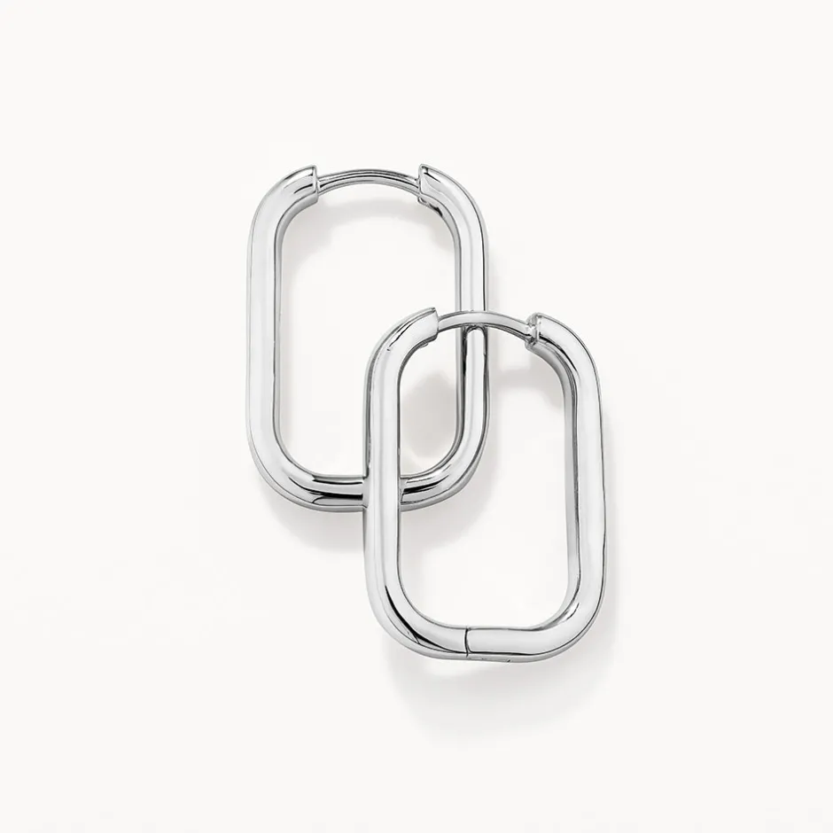 Hot Midi Paperclip Earrings in Silver Under $150 | 925 Sterling Silver