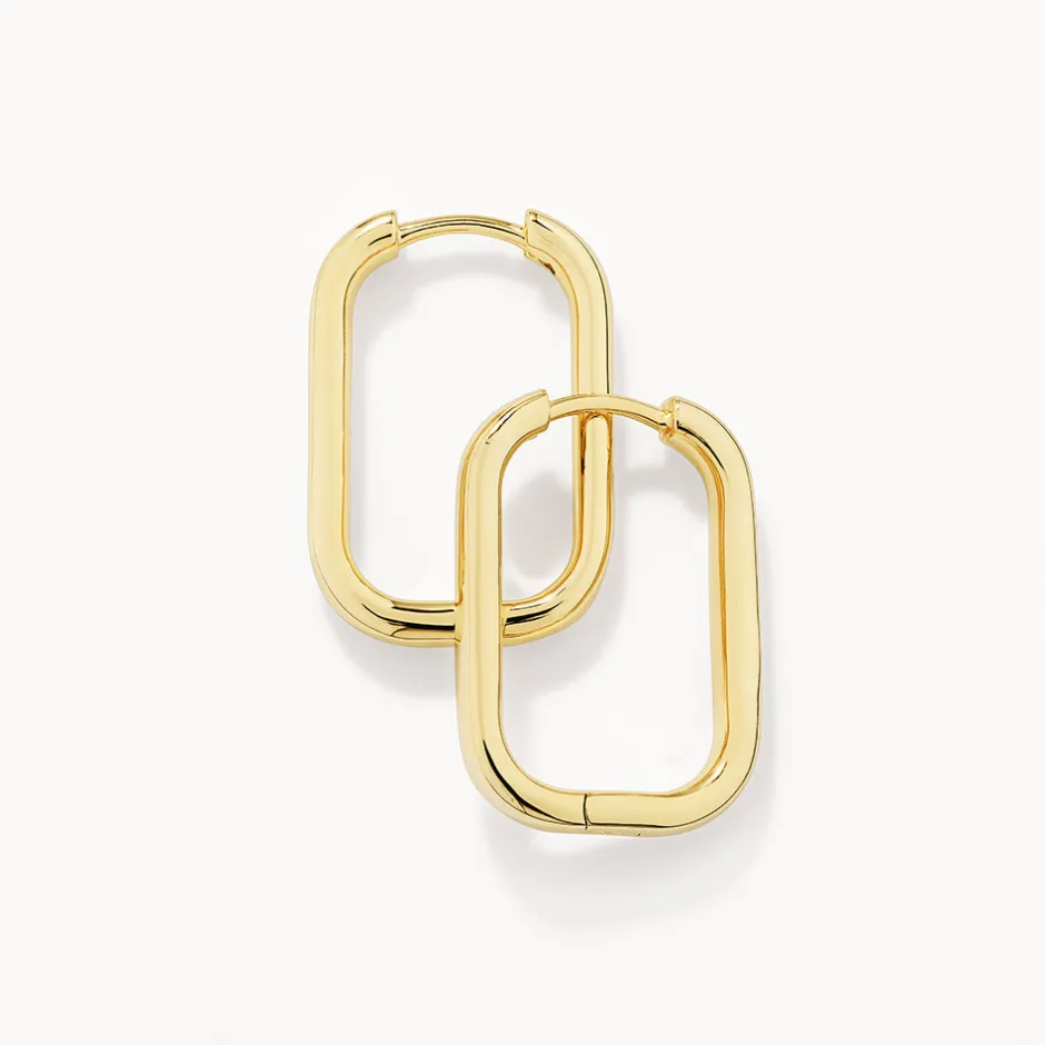 Clearance Midi Paperclip Earrings in Gold Under $150 | 18k Fine Gold Plated