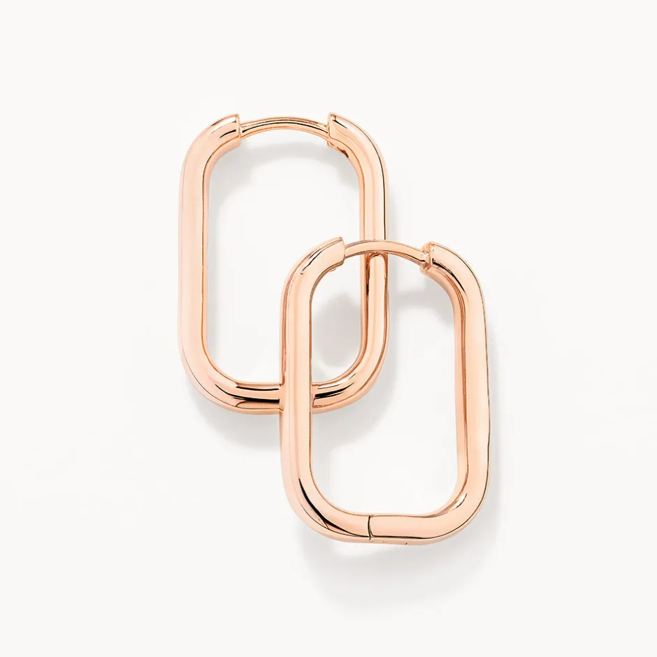 New Midi Paperclip Earrings in Rose Gold 18k Fine Rose Gold Plated | Earrings
