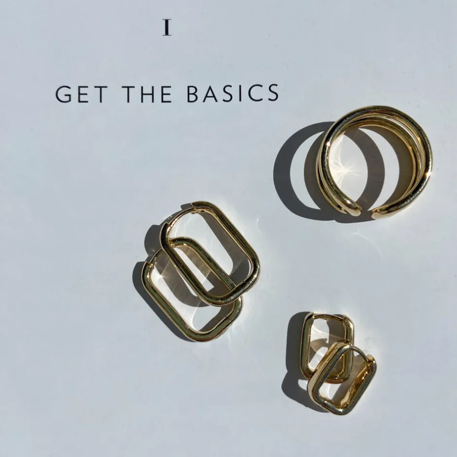 Clearance Midi Paperclip Earrings in Gold Under $150 | 18k Fine Gold Plated