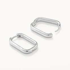 Hot Midi Paperclip Earrings in Silver Under $150 | 925 Sterling Silver