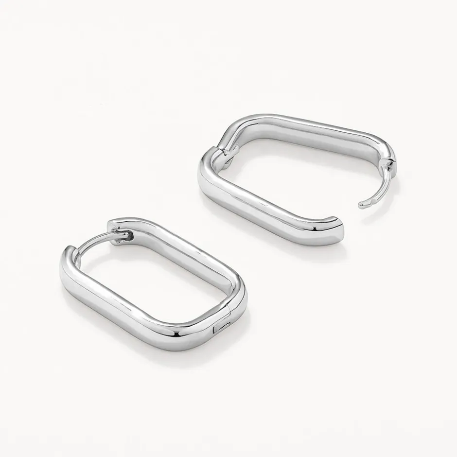 Hot Midi Paperclip Earrings in Silver Under $150 | 925 Sterling Silver