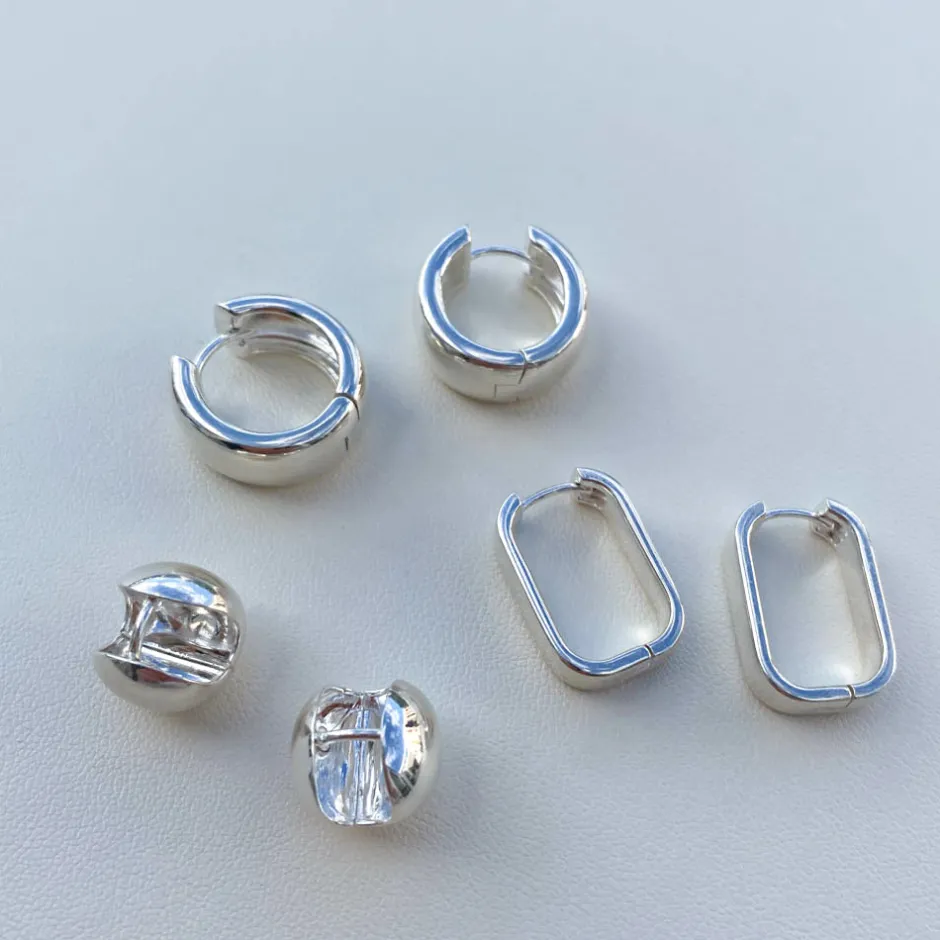 Hot Midi Paperclip Earrings in Silver Under $150 | 925 Sterling Silver