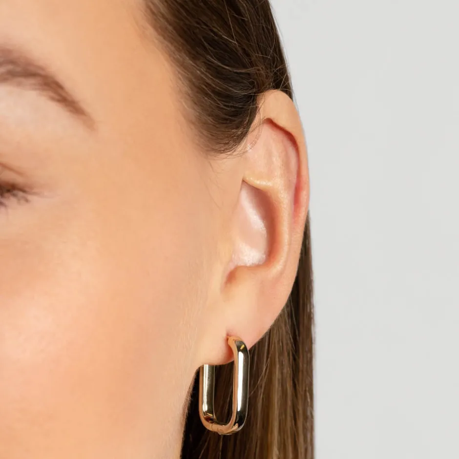 Clearance Midi Paperclip Earrings in Gold Under $150 | 18k Fine Gold Plated