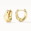 Best Midi Wave Dome Huggies in Gold 18k Fine Gold Plated | Earrings