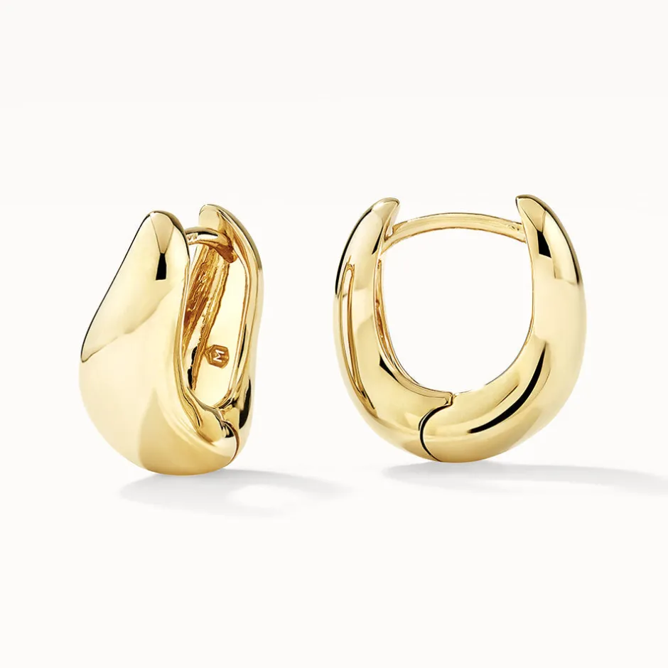 Best Midi Wave Dome Huggies in Gold 18k Fine Gold Plated | Earrings