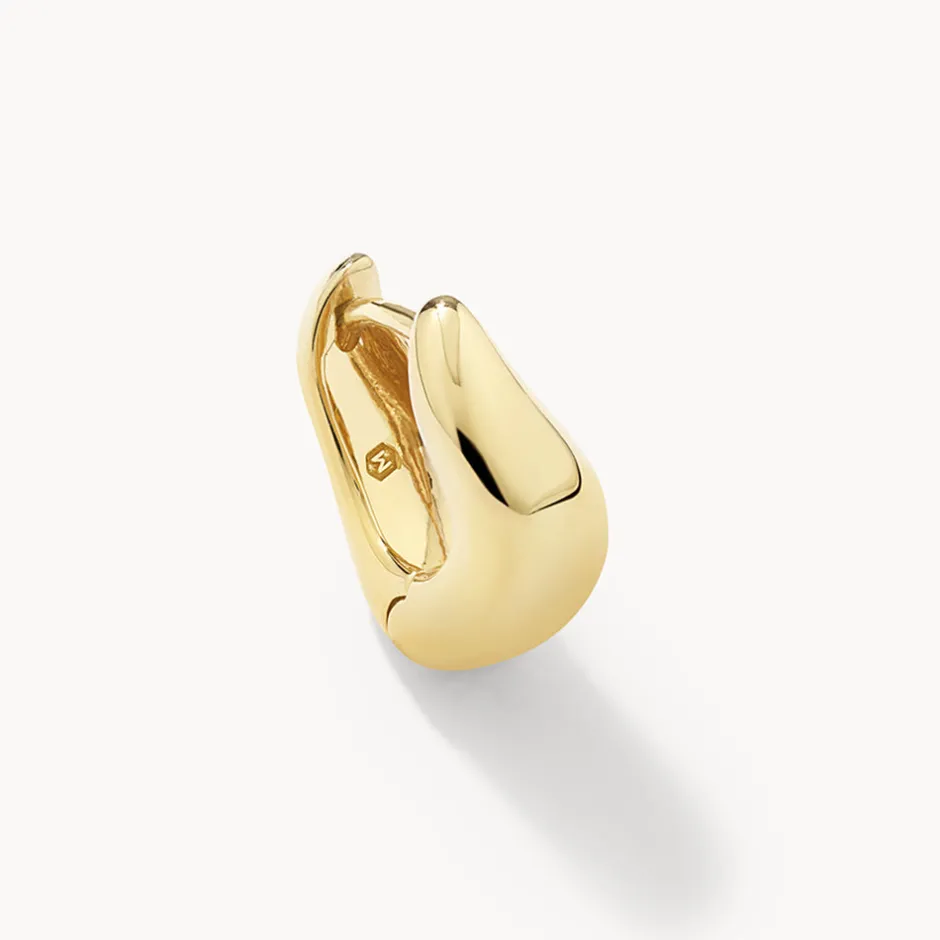 Best Midi Wave Dome Huggies in Gold 18k Fine Gold Plated | Earrings