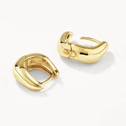 Best Midi Wave Dome Huggies in Gold 18k Fine Gold Plated | Earrings