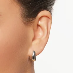 Clearance Midi Wave Dome Huggies in Silver 925 Sterling Silver | Earrings