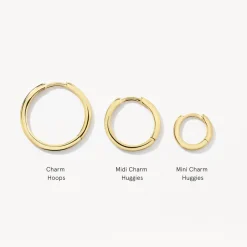 Sale Mini Charm Huggie Earrings in 10k Gold 10k Gold | Unisex