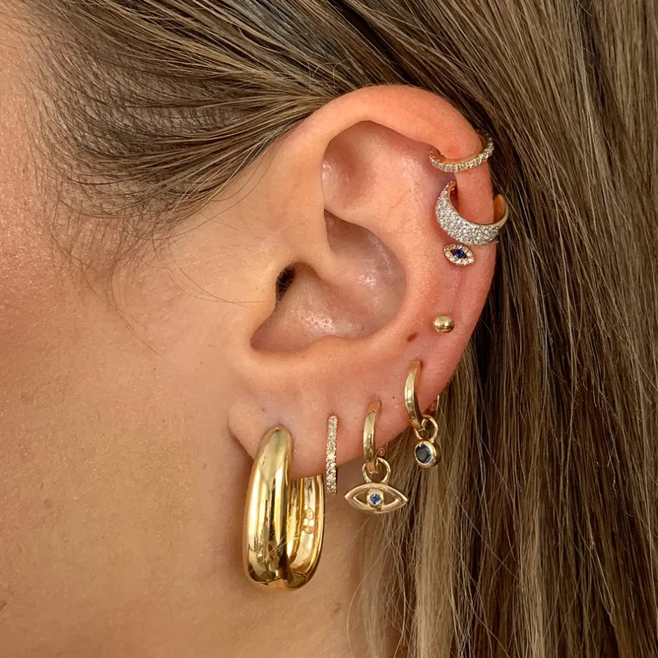 Sale Mini Charm Huggie Earrings in 10k Gold 10k Gold | Unisex