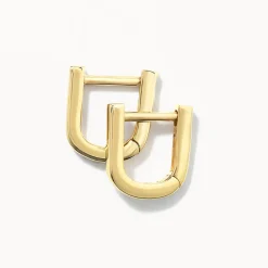 Best Mini Charm Paperclip Huggie Earrings in 10k Gold 10k Gold | Unisex