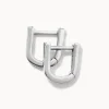 Hot Mini Charm Paperclip Huggie Earrings in Silver 925 Sterling Silver | Unisex