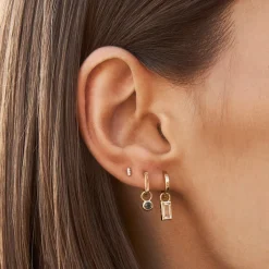 Best Mini Charm Paperclip Huggie Earrings in 10k Gold 10k Gold | Unisex