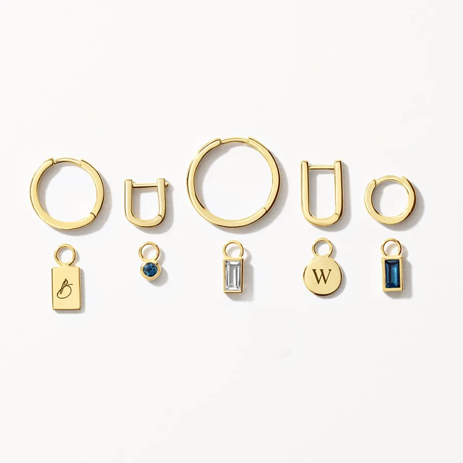 Best Mini Charm Paperclip Huggie Earrings in 10k Gold 10k Gold | Unisex