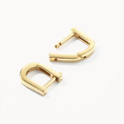 Best Mini Charm Paperclip Huggie Earrings in 10k Gold 10k Gold | Unisex