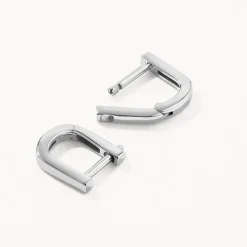 Hot Mini Charm Paperclip Huggie Earrings in Silver 925 Sterling Silver | Unisex