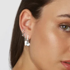 Hot Mini Charm Paperclip Huggie Earrings in Silver 925 Sterling Silver | Unisex