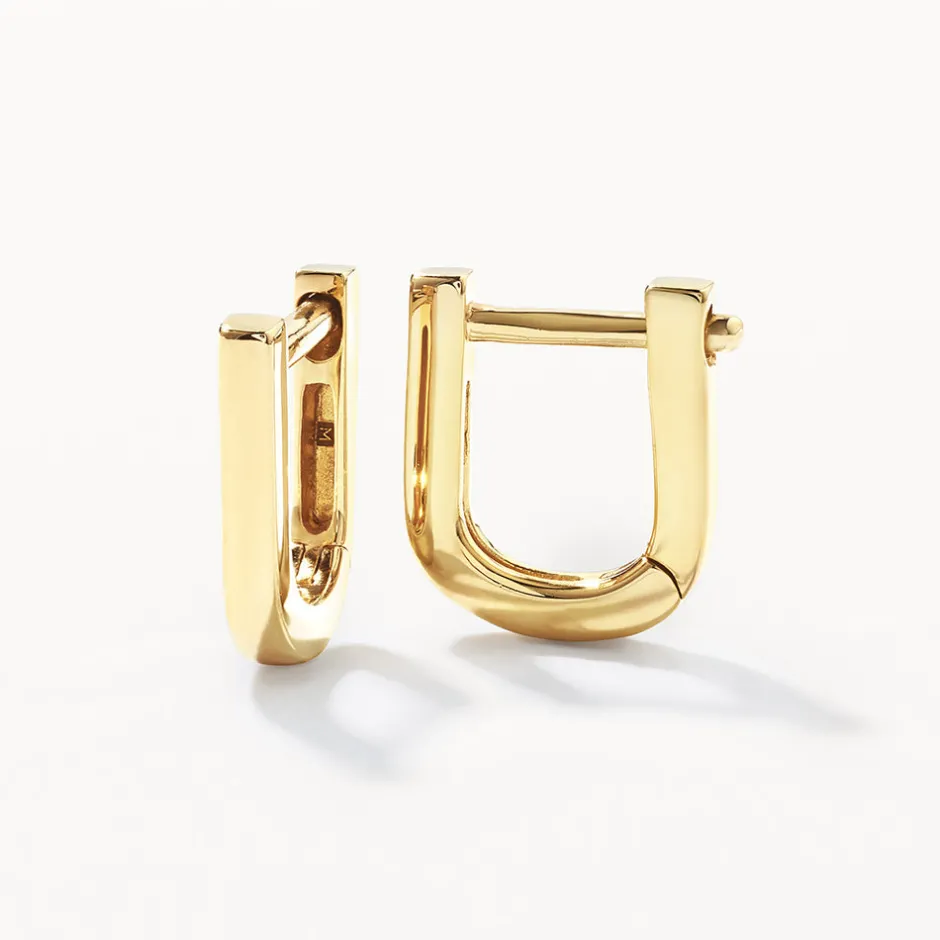 Best Mini Charm Paperclip Huggie Earrings in 10k Gold 10k Gold | Unisex