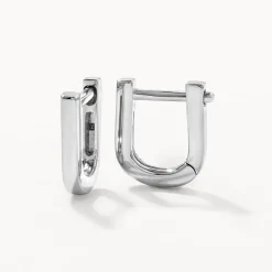 Hot Mini Charm Paperclip Huggie Earrings in Silver 925 Sterling Silver | Unisex