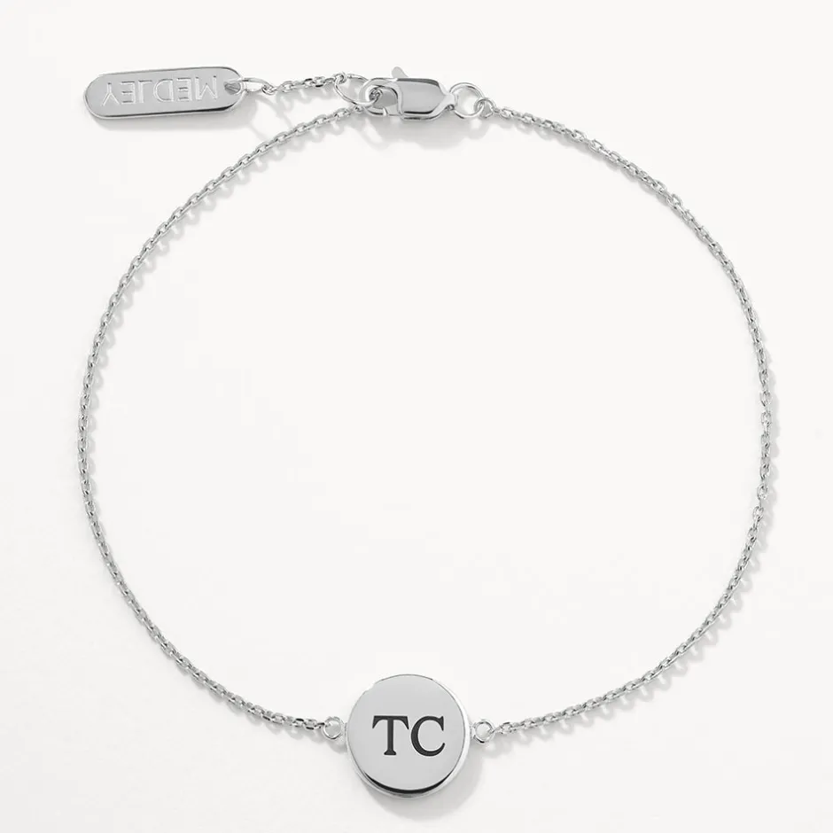 Outlet Mini Engravable Circle Bracelet in Silver Gifts For Him | Engravable Jewellery
