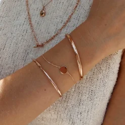 New Mini Engravable Circle Bracelet in Rose Gold Engravable Jewellery | 18k Fine Rose Gold Plated