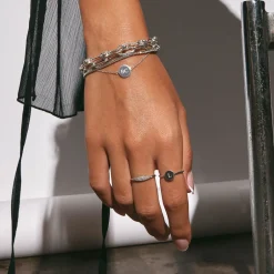 Outlet Mini Engravable Circle Bracelet in Silver Gifts For Him | Engravable Jewellery