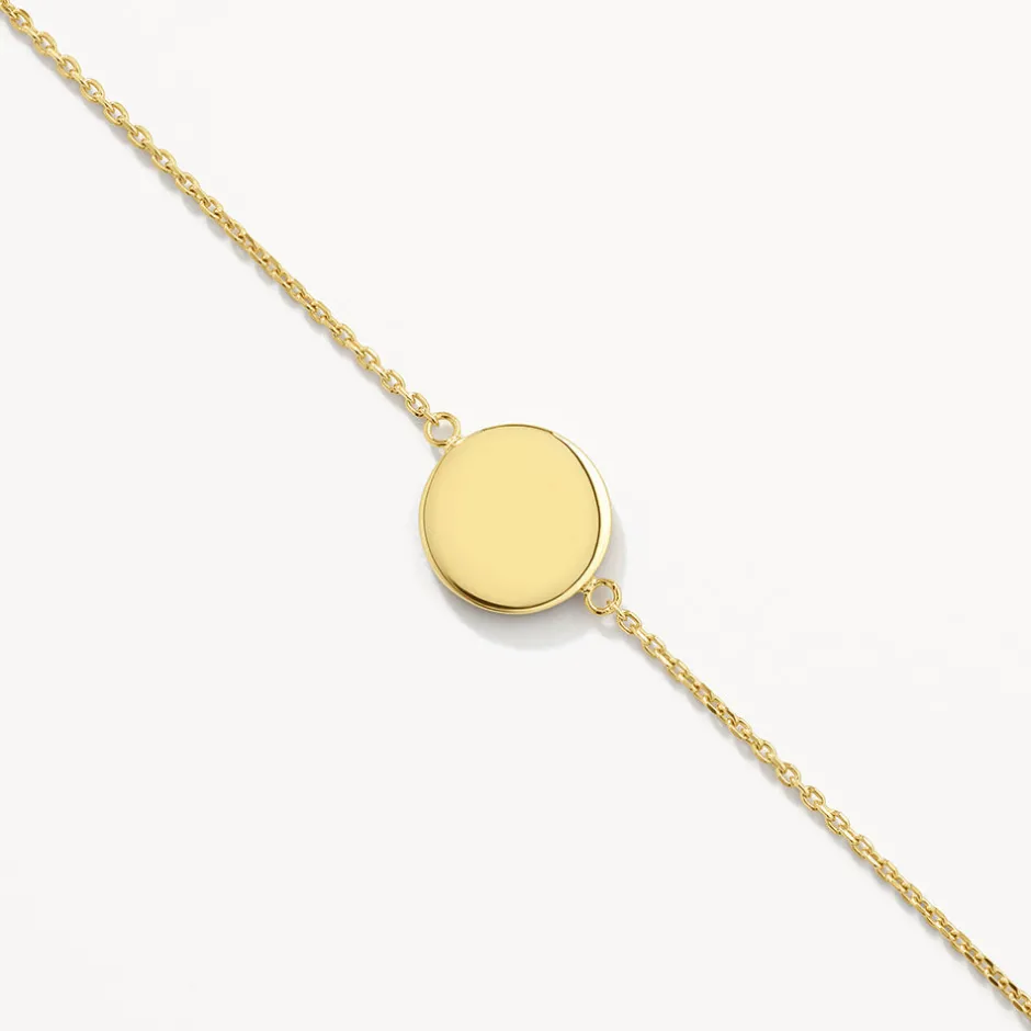 Discount Mini Engravable Circle Bracelet in Gold Engravable Jewellery | 18k Fine Gold Plated